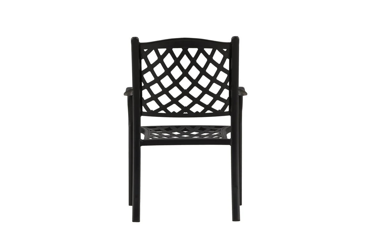 4er Set Gartenstuhl Auri - ein schlichter schwarzer Stuhl aus Aluminium