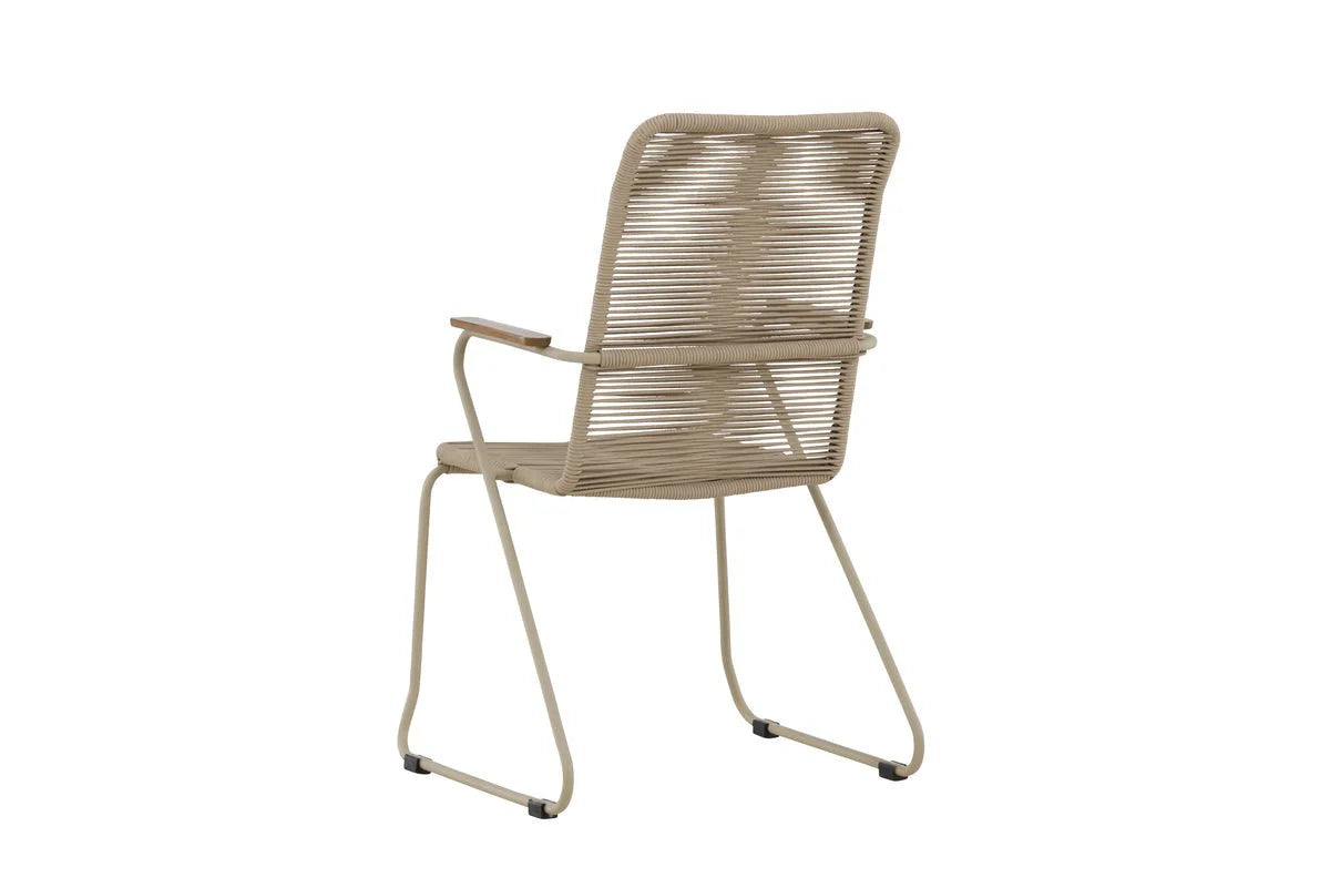 Gartenstuhl Sila - ein stilvoller Stuhl mit Holzakzenten in Schwarz oder Beige