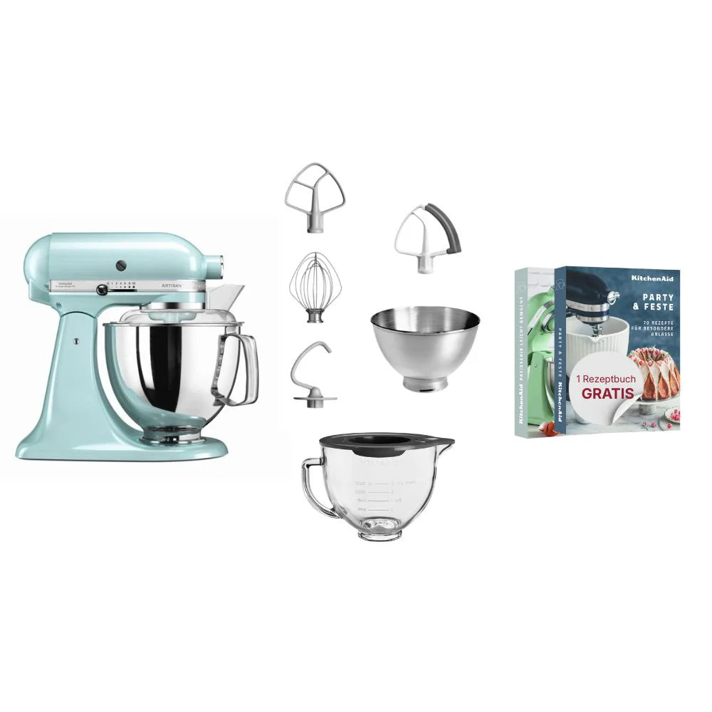 KitchenAid 4,8 L 5KSM175 Artisan Küchenmaschine Glasset mit Glasschüssel