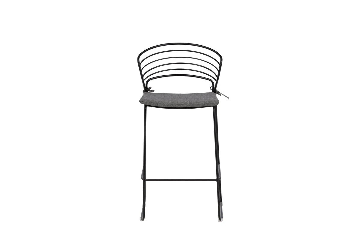 4er Set - Gartenstuhl Como aus Metall Schwarz