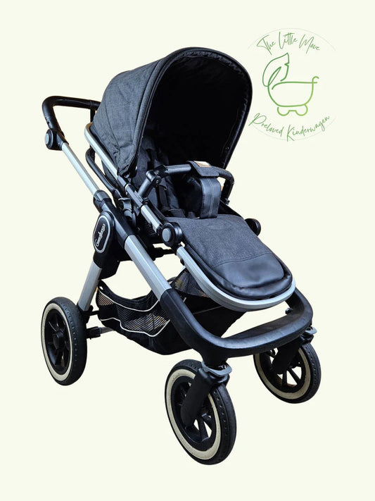 Emmaljunga - NXT90 Flat Outdoor Buggy Kinderwagen (Gestell und Sportsitz) - Schwarz in gutem Zustand