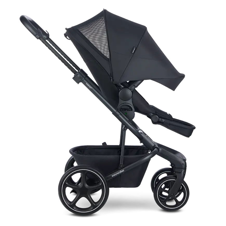 B-Ware Easywalker Harvey Midnight Black Kinderwagen Buggy Kinderfahrzeug Babyschale Set