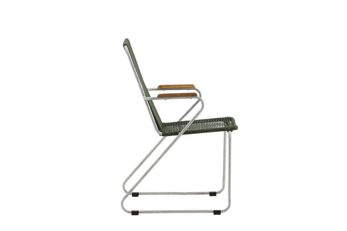 2er Set - Gartenstuhl Malta aus Metall, farbiges Seilgeflecht