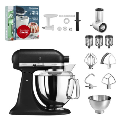KitchenAid 4,8 L 5KSM175 Artisan Küchenmaschine Allrounderset mit Gemüseschneider+Fleischwolf+Spritzgebäckvorsatz