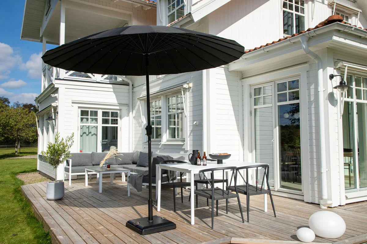 Garten Sonnenschirm Palma – Ø270 cm verfügbar in Weiß, Schwarz, Grau und Blau
