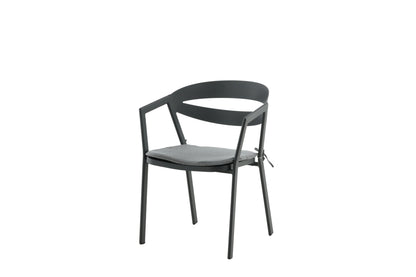 Gartenstuhl Sylt - aus Aluminium in Schwarz