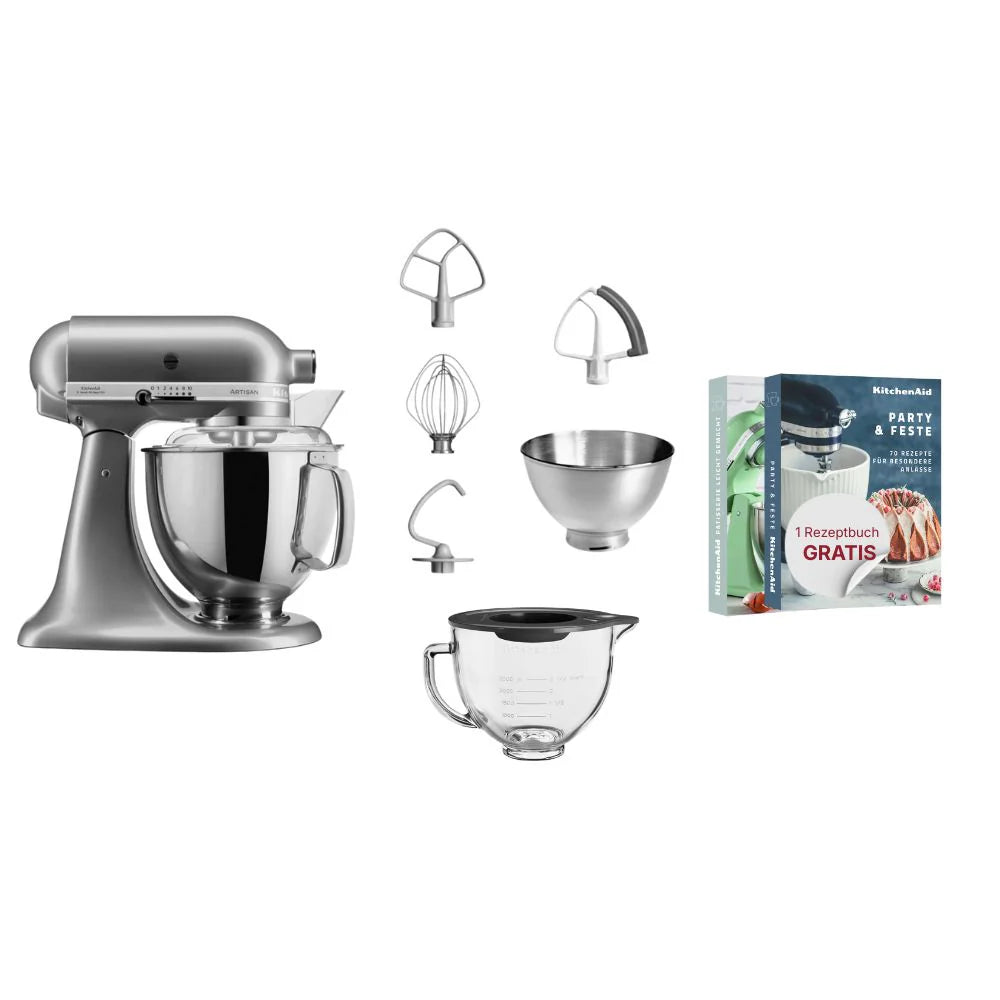 KitchenAid 4,8 L 5KSM175 Artisan Küchenmaschine Glasset mit Glasschüssel