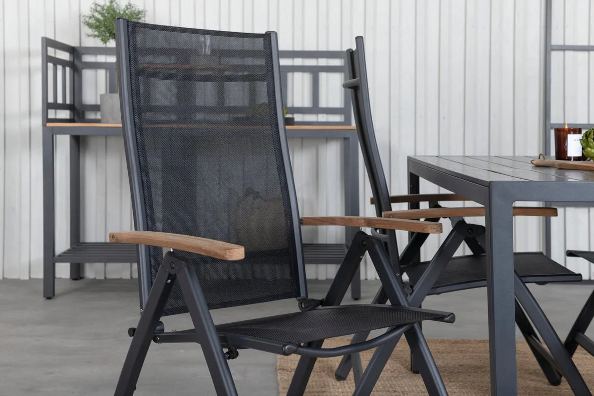 2er Set - Gartenstuhl GranCanaria aus Textilene/Aluminium in Schwarz, Weiß oder Beige