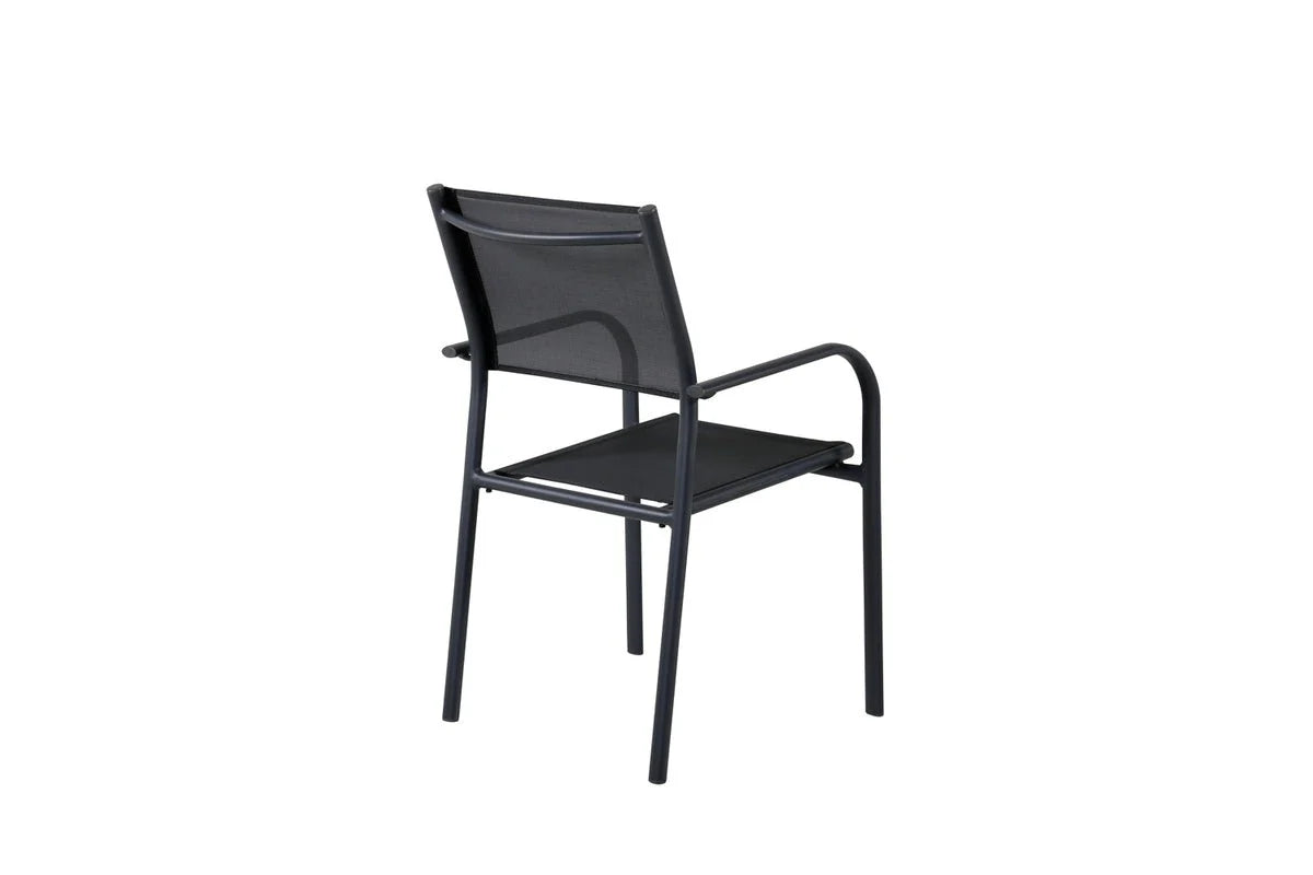 2er Set Gartenstuhl Ira - elegante schwarze Optik aus Aluminium