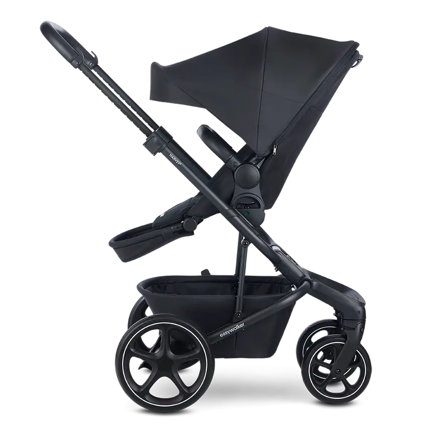 B-Ware Easywalker Harvey Midnight Black Kinderwagen Buggy Kinderfahrzeug Babyschale Set