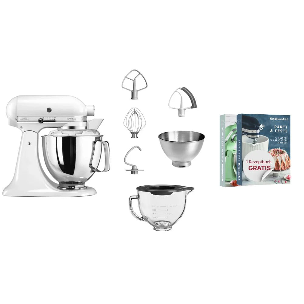 KitchenAid 4,8 L 5KSM175 Artisan Küchenmaschine Glasset mit Glasschüssel