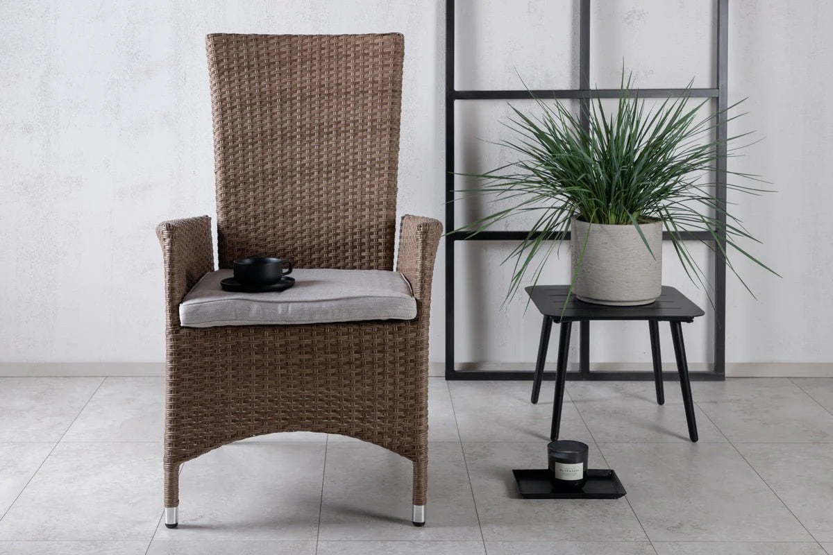 2er Set - Venezia Gartenstuhl in Rattanoptik in Schwarz, Weiß oder Naturoptik