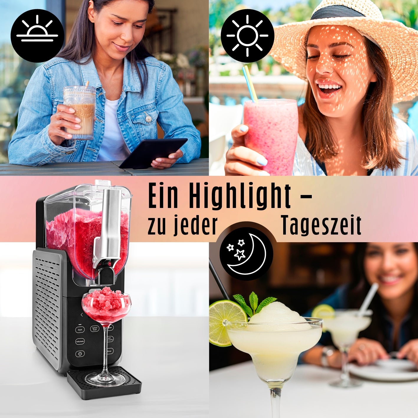 GOURMETmaxx Slushy Ice Maker 200W schwarz/grau
