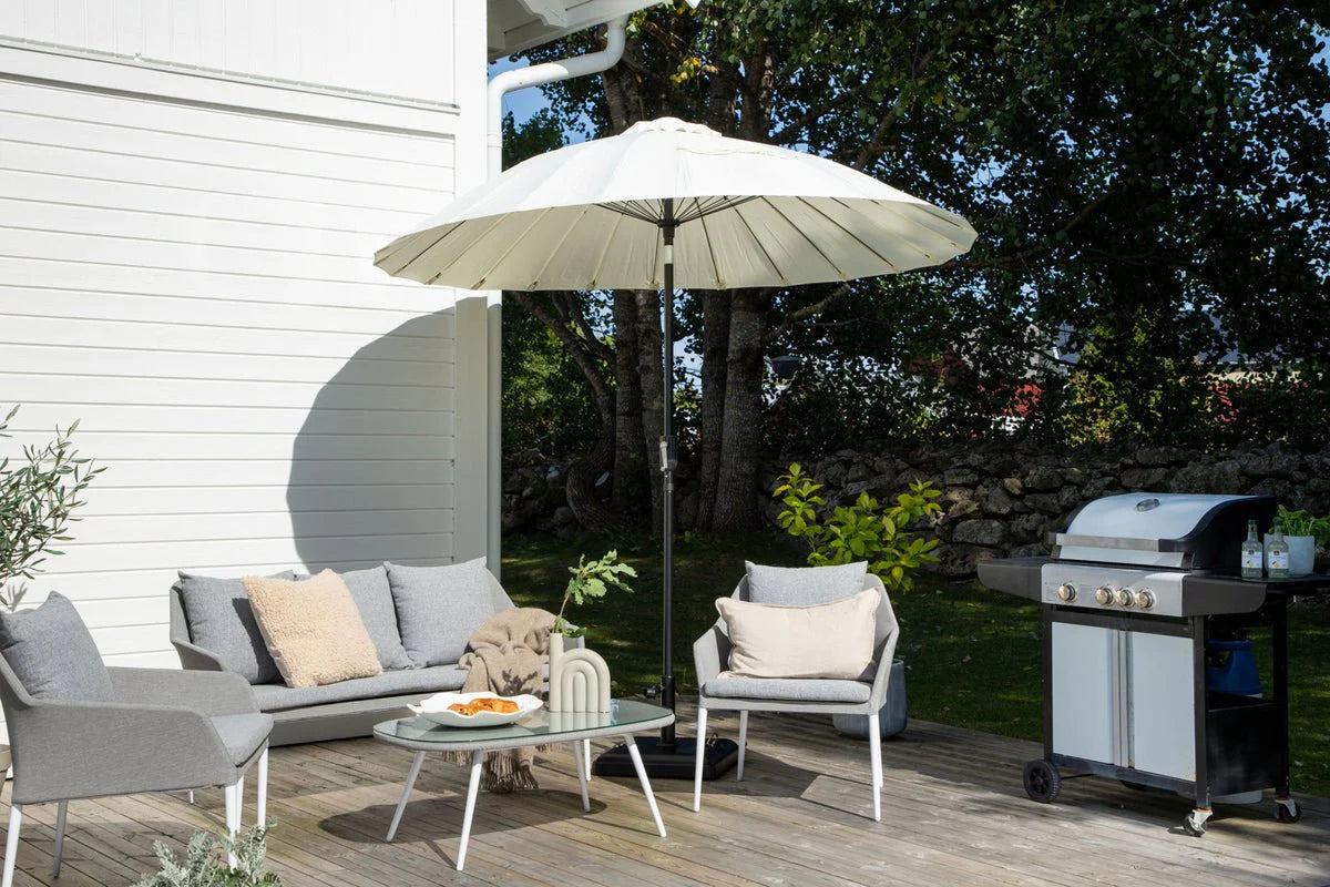 Garten Sonnenschirm Palma – Ø270 cm verfügbar in Weiß, Schwarz, Grau und Blau