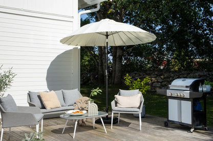 Garten Sonnenschirm Palma – Ø270 cm verfügbar in Weiß, Schwarz, Grau und Blau