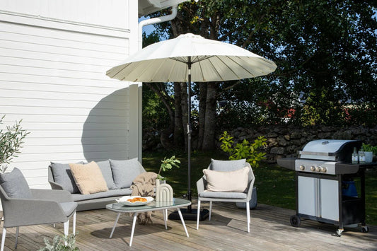 Garten Sonnenschirm Palma – Ø270 cm verfügbar in Weiß, Schwarz, Grau und Blau