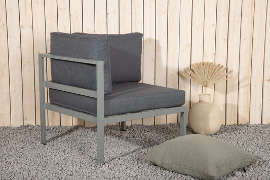 Gartenbank Eckmodul Borelio - Aus Aluminium in den Farben Khaki und Beige