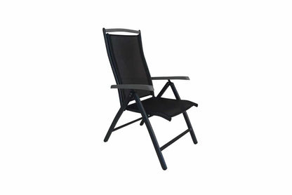 2er Set Gartenstuhl Aurelio - in Schwarz in 5 Positionen einstellbar