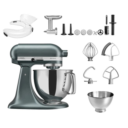 KitchenAid 4,8 L 5KSM175 Artisan Küchenmaschine Meatlover mit Ganzmetall- Fleischwolf und Spritzgebäckvorsatz