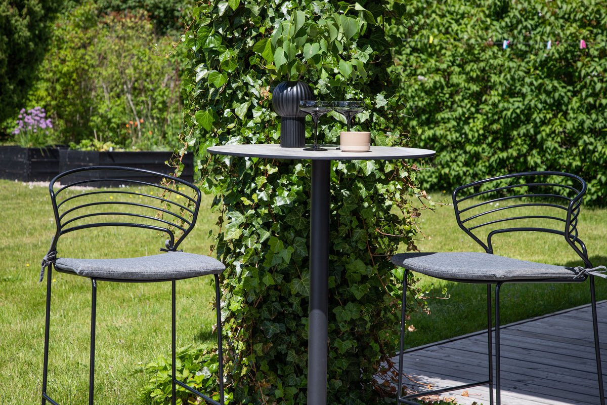 4er Set - Gartenstuhl Como aus Metall Schwarz