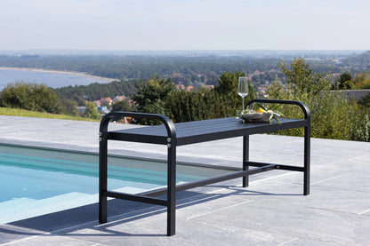 Gartenbank Cäsar - aus robustem, schwarzem Aluminium