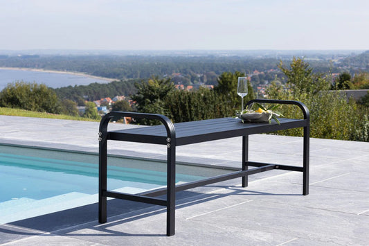 Gartenbank Cäsar - aus robustem, schwarzem Aluminium