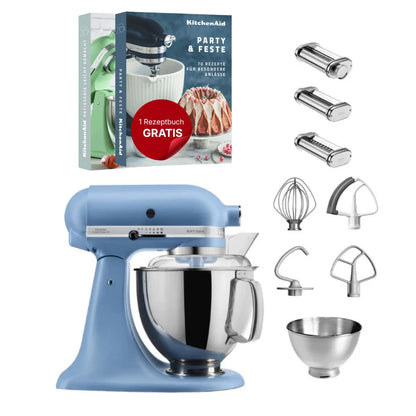 KitchenAid 4,8 L 5KSM175 Artisan Küchenmaschine Pastalover mit Nudelwalzen 3er- Set
