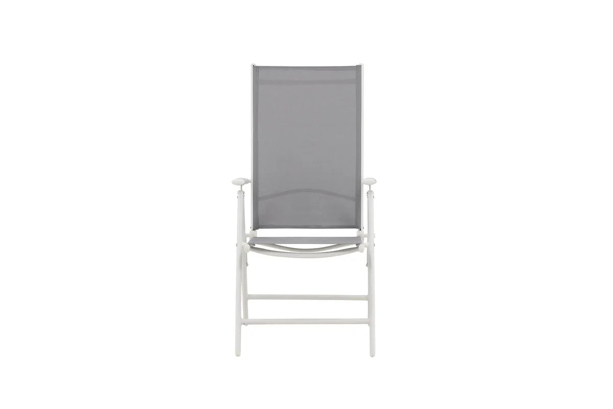 2er Set Gartenstuhl Awa - weißes Gestell aus Aluminium, Sitzfläche aus Textilene, verstellbare Rückenlehne