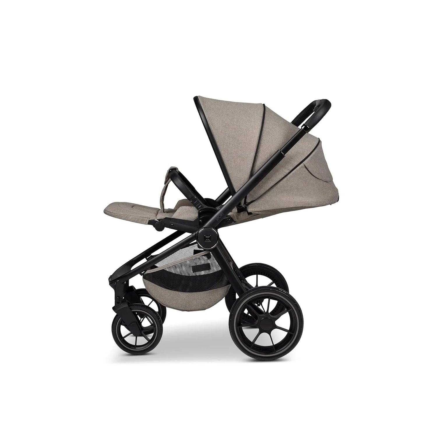 Moon Sport Onyx/Melange Sports Buggy with Reclining Function, up to 22 kg, UV Protection 50+, Foldable, Large Basket, Collection 2025