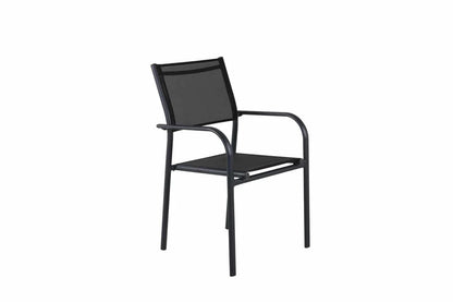 2er Set Gartenstuhl Ira - elegante schwarze Optik aus Aluminium