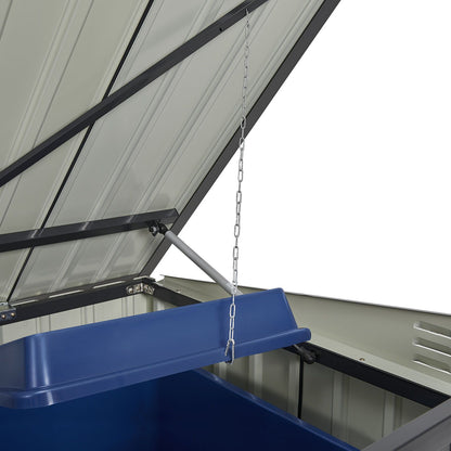 Juskys Mülltonnenbox Namur 2 m² Aufbewahrungsbox in grau für 3 Tonnen zwei großen Türen