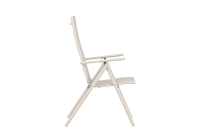 2er Set Gartenstuhl Miro - klappbarer Stuhl in Beige oder Schwarz aus Stahl und Textilene