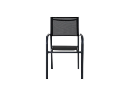 2er Set - Gartenstuhl Ronda aus Textilene und Aluminiumgestell in Schwarz