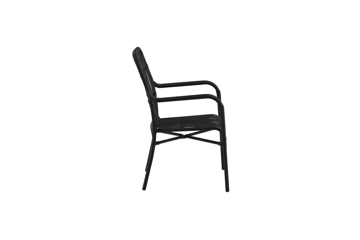 Gartenstuhl Tivaro - aus Rattan in Schwarz