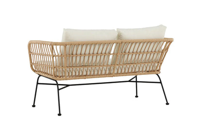 Gartenbank Isolde - In Naturoptik oder Schwarz inkl. Kissen