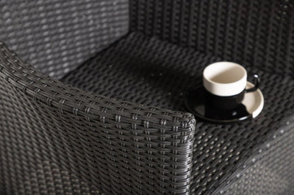 2er Set - Gartenstuhl Caro aus Rattan in Schwarz