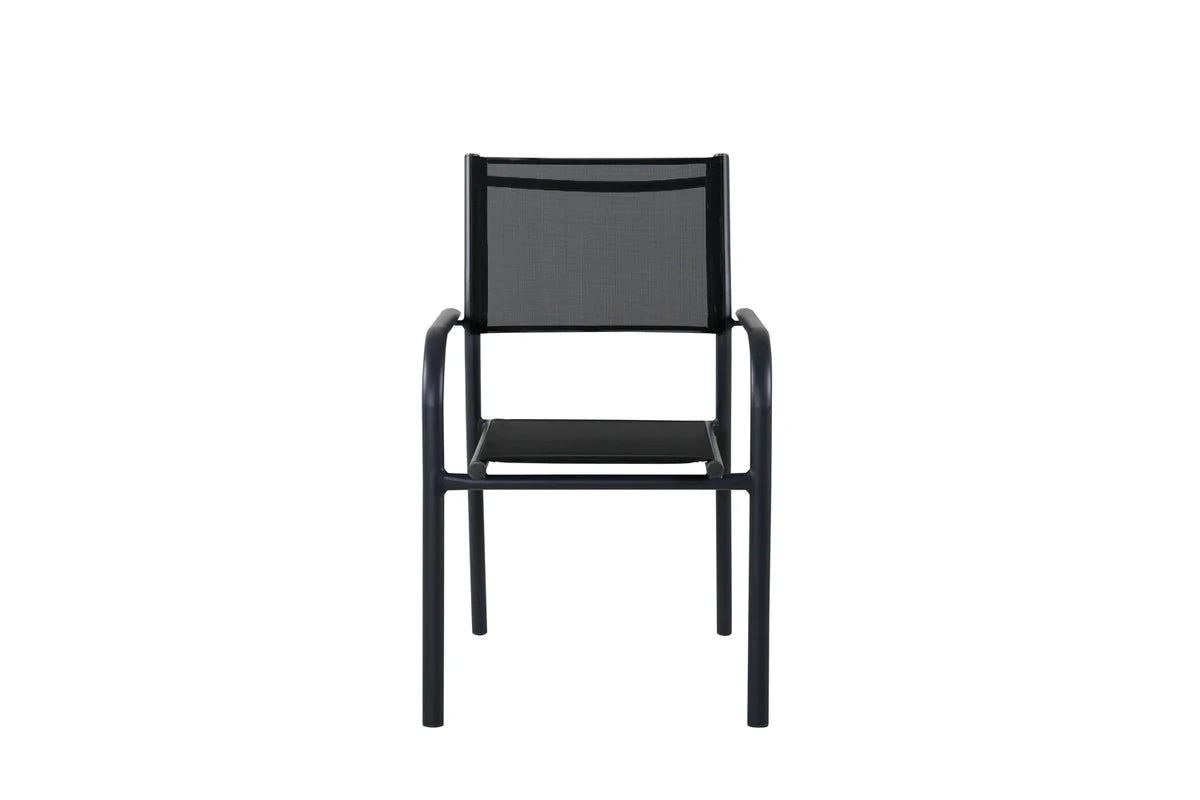 2er Set Gartenstuhl Ira - elegante schwarze Optik aus Aluminium
