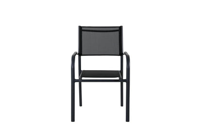 2er Set Gartenstuhl Ira - elegante schwarze Optik aus Aluminium