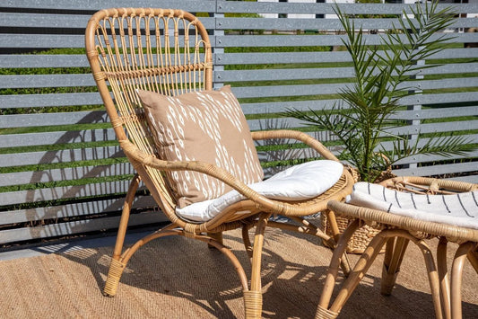 Gartenstuhl Elena - aus Rattan in Holzoptik