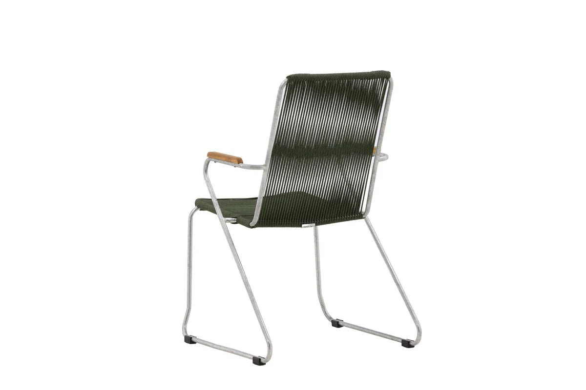 2er Set - Gartenstuhl Malta aus Metall, farbiges Seilgeflecht