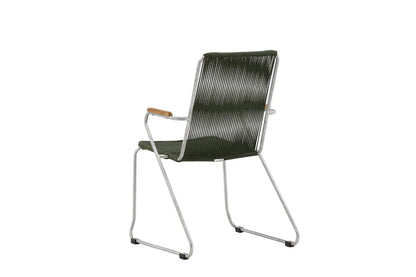 2er Set - Gartenstuhl Malta aus Metall, farbiges Seilgeflecht