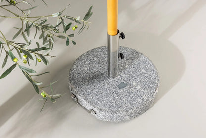 Sonnenschirmständer Dom - 40 kg Granit Schirmständer mit Rollen in Grau