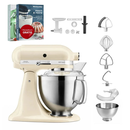 KitchenAid 4,8 L 5KSM185 Artisan Küchenmaschine Cookielover Artisan Fleischwolf+Spritzgebäck+Flexirührer