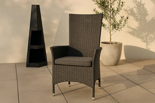2er Set - Venezia Gartenstuhl in Rattanoptik in Schwarz, Weiß oder Naturoptik