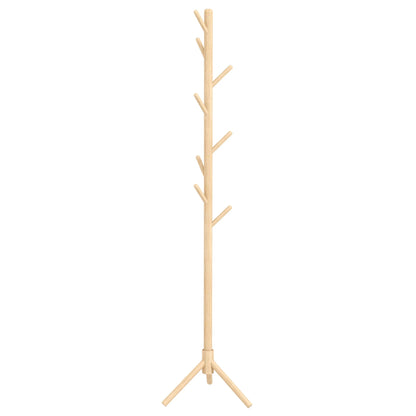 HOMCOM Freistehender Kleiderständer mit 8 Haken - Holz Kleiderbaum für Flur, Eingangsbereich, Schlafzimmer 40x40x165 cm Natur