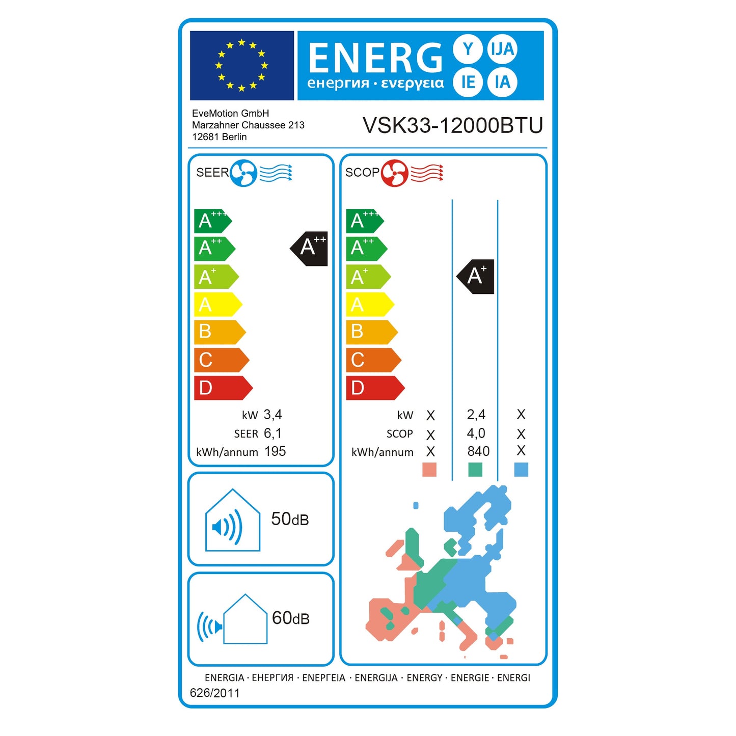 Veska Klimaanlage Set Split inkl. komplettem Montagematerial
