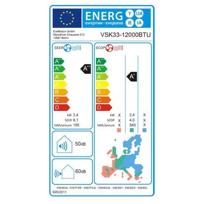 Veska Klimaanlage Set Split inkl. komplettem Montagematerial