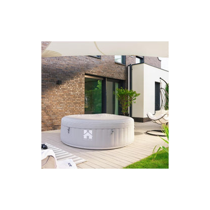 HOME DELUXE Outdoor Whirlpool aufblasbar SPLASH inkl. Abdeckung - Ø208 cm 6 Personen Uni Grau