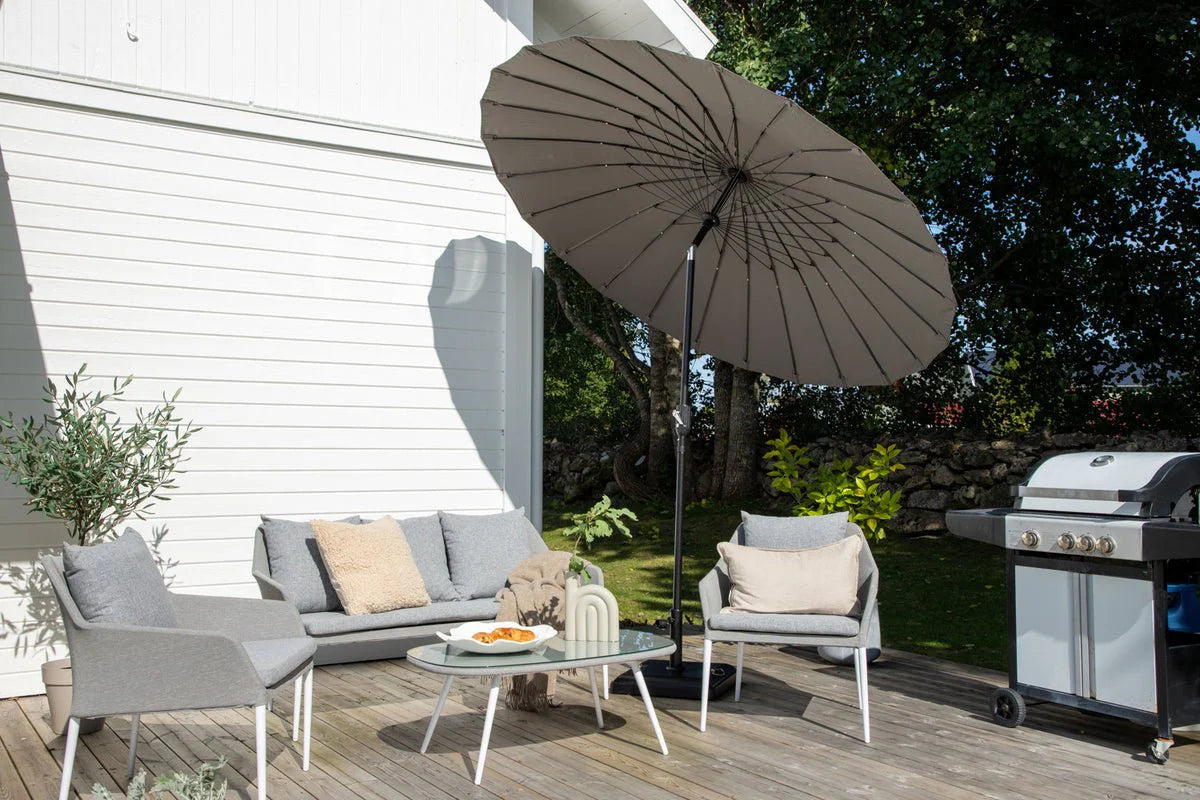 Garten Sonnenschirm Palma – Ø270 cm verfügbar in Weiß, Schwarz, Grau und Blau