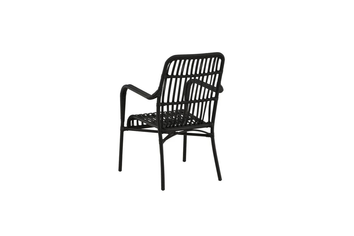 Gartenstuhl Tivaro - aus Rattan in Schwarz